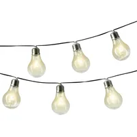 Lumineo LED Solar Lichterkette Glühlampe Partylichterkette Garten 10 Glühbirnen