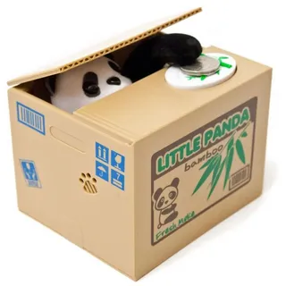 Goods+Gadgets Spardose Elektronische Panda-Spardose für Kinder – Lustiges Panda-Sparschwein, (Little Panda), Sparschwein beige