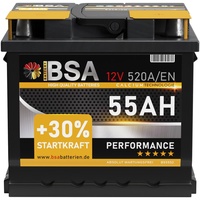 Autobatterie 12V 55Ah 520A/EN ersetzt 44Ah 45AH 50AH 52AH 46AH 55AH 47Ah 53AH