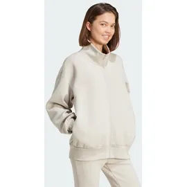 adidas Soft Lux Lockeres Oberteil mit durchgehendem Reißverschluss Beige M