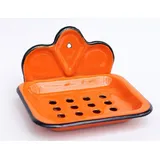 DanDiBo Ambiente DanDiBo Seifenhalter 618 Seifenschale 13 cm emailliert Landhaus Emaille Seifenspender