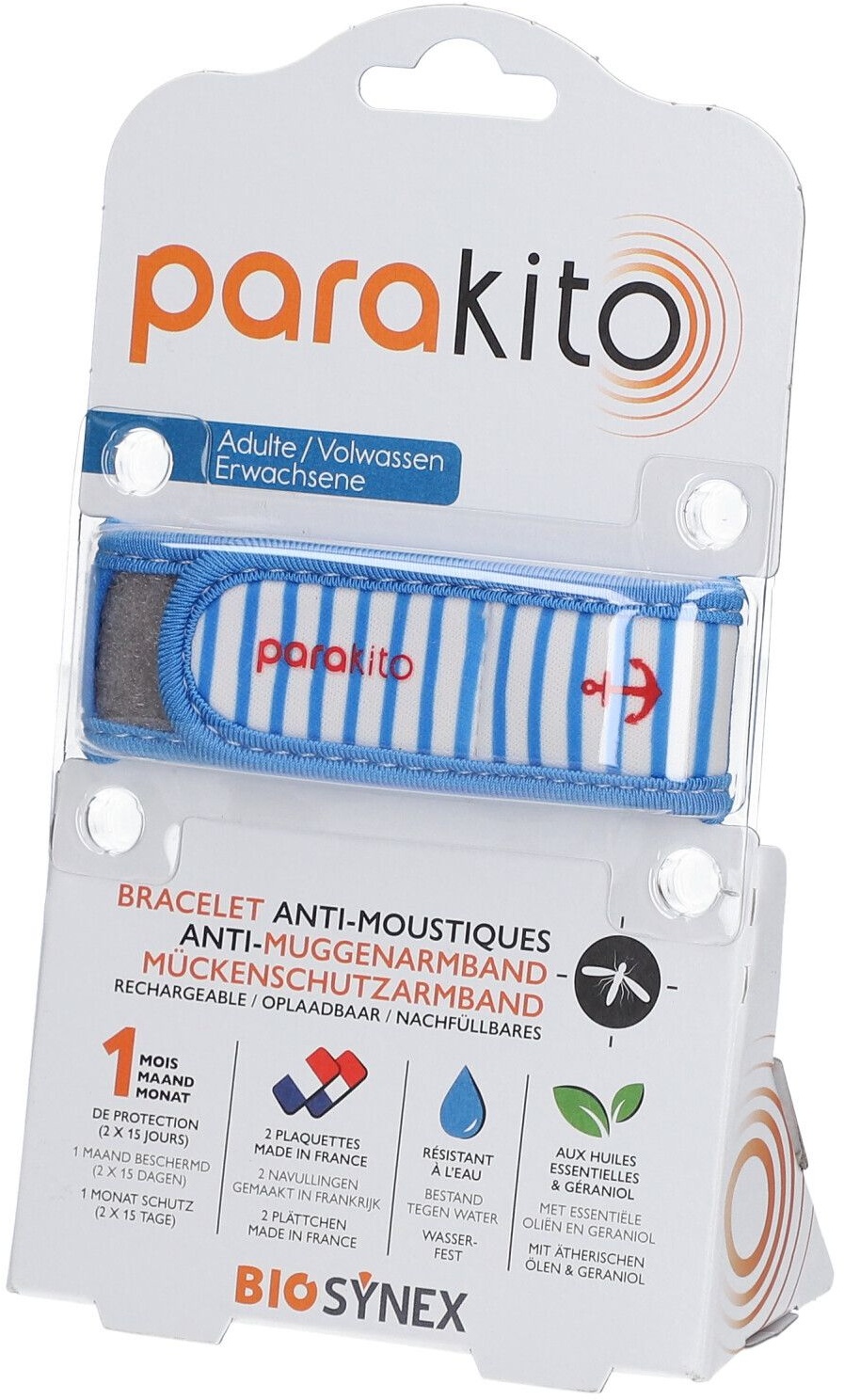 ParaKito Bracelet Anti-Moustiques Adulte Marine 1 bracelet(s) 1 pc(s) Bracelet