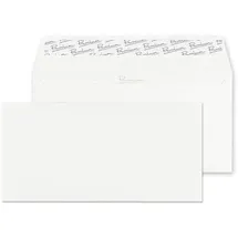 Blake Premium Business 37254 Briefumschläge Haftklebung Brilliant Weiß Wove DL 110 x 220 mm 120 g/m2 | 25 Stück