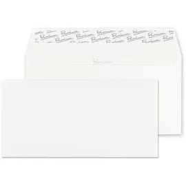Blake Premium Business 37254 Briefumschläge Haftklebung Brilliant Weiß Wove DL 110 x 220 mm 120 g/m2 | 25 Stück