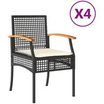 vidaXL Gartenstuhl 57,6 x 81,2 x 31,3 cm schwarz 4 St.