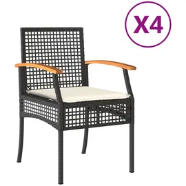 vidaXL Gartenstuhl 57,6 x 81,2 x 31,3 cm schwarz 4 St.