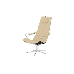 Drehsessel aus Echtleder Bravo ¦ beige ¦ Maße (cm): B: 65 H: 106 T: 87