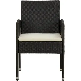 vidaXL 7-tlg. Garten-Essgruppe Poly Rattan Schwarz