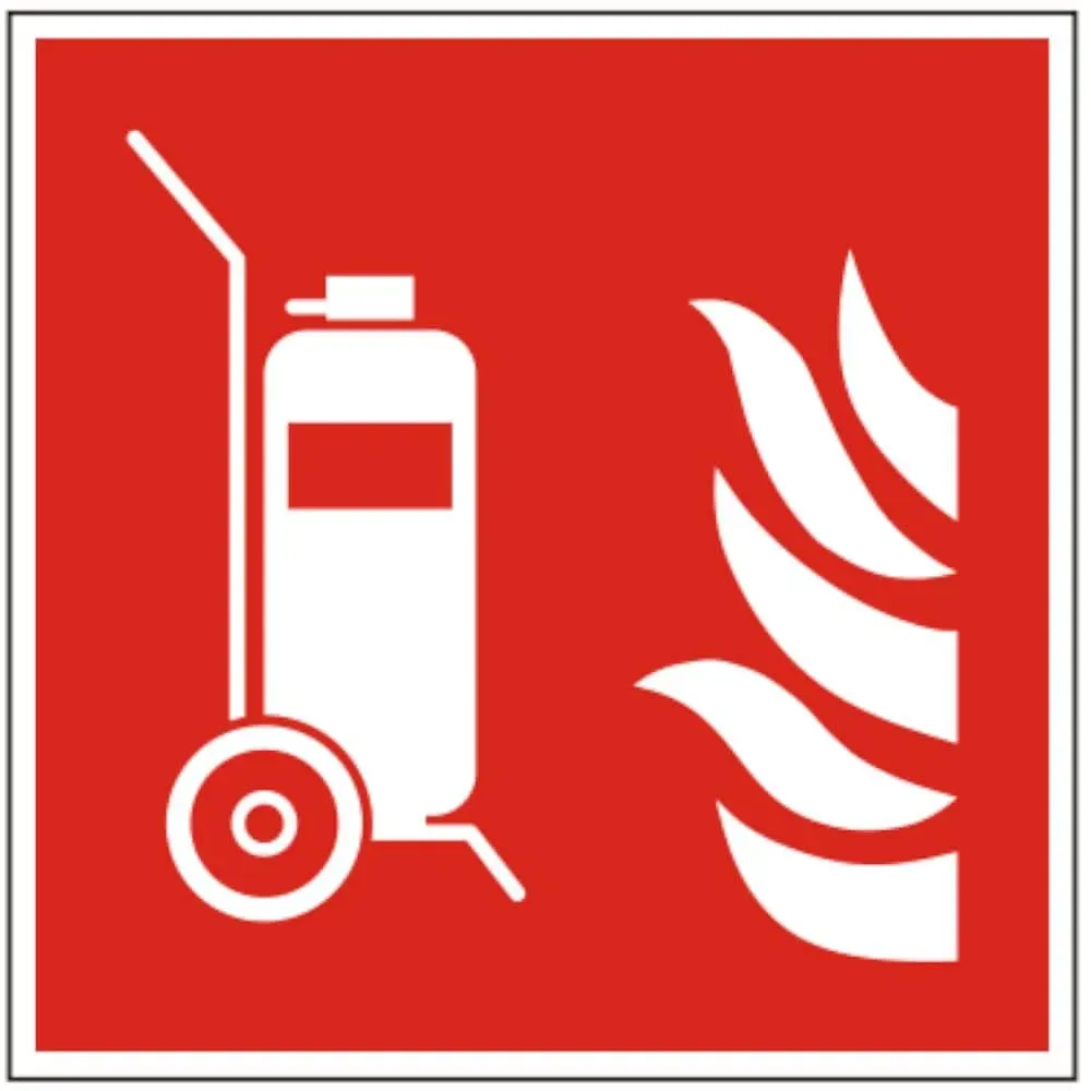 Brandschutzschild als Symbol - Fahrbarer Feuerlöscher