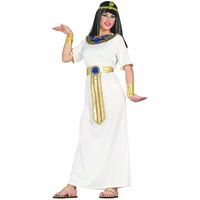 Fiestas GUiRCA Weiß Goldenes Cleopatra Kostüm Damen - Ägyptische Königin Kostüm Erwachsene - Pharao Göttin Kostüm Damen Karneval - Größe S 36 – 38 - Ägypterin Fasching Kostüm Frauen, Kleopatra Kleid