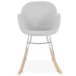 KADIMA DESIGN Schaukelstuhl aus Holz Metall Stoff  Lounge Stuhl mit Schaukelfunktion  Designer Sessel für Entspannung  Modernes Skandinavisches Design  Kadima