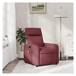 vidaXL Massagesessel mit verstellbarer Rückenlehne und Liegefunktion Polyester 146 x 76,5 x 0 cm Weinrot