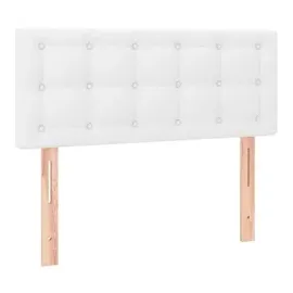 vidaXL Boxspringbett mit Matratze & LED Weiß 120x200 cm Kunstleder