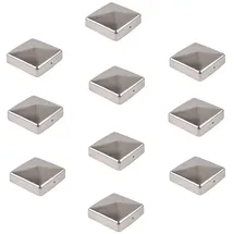 Baumarktplus 10x Pfostenkappe Edelstahl 71mm Pyramide Abdeckkappe Für Pfosten 7x7cm