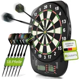 Juskys Elektronische Dartscheibe Kunststoff inkl. 18 Darts