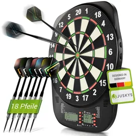 Juskys Elektronische Dartscheibe Kunststoff inkl. 18 Darts