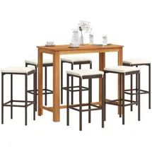 vidaXL Gartenbar-Set 7-tlg. Braun