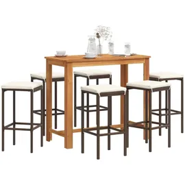 vidaXL Gartenbar-Set 7-tlg. Braun