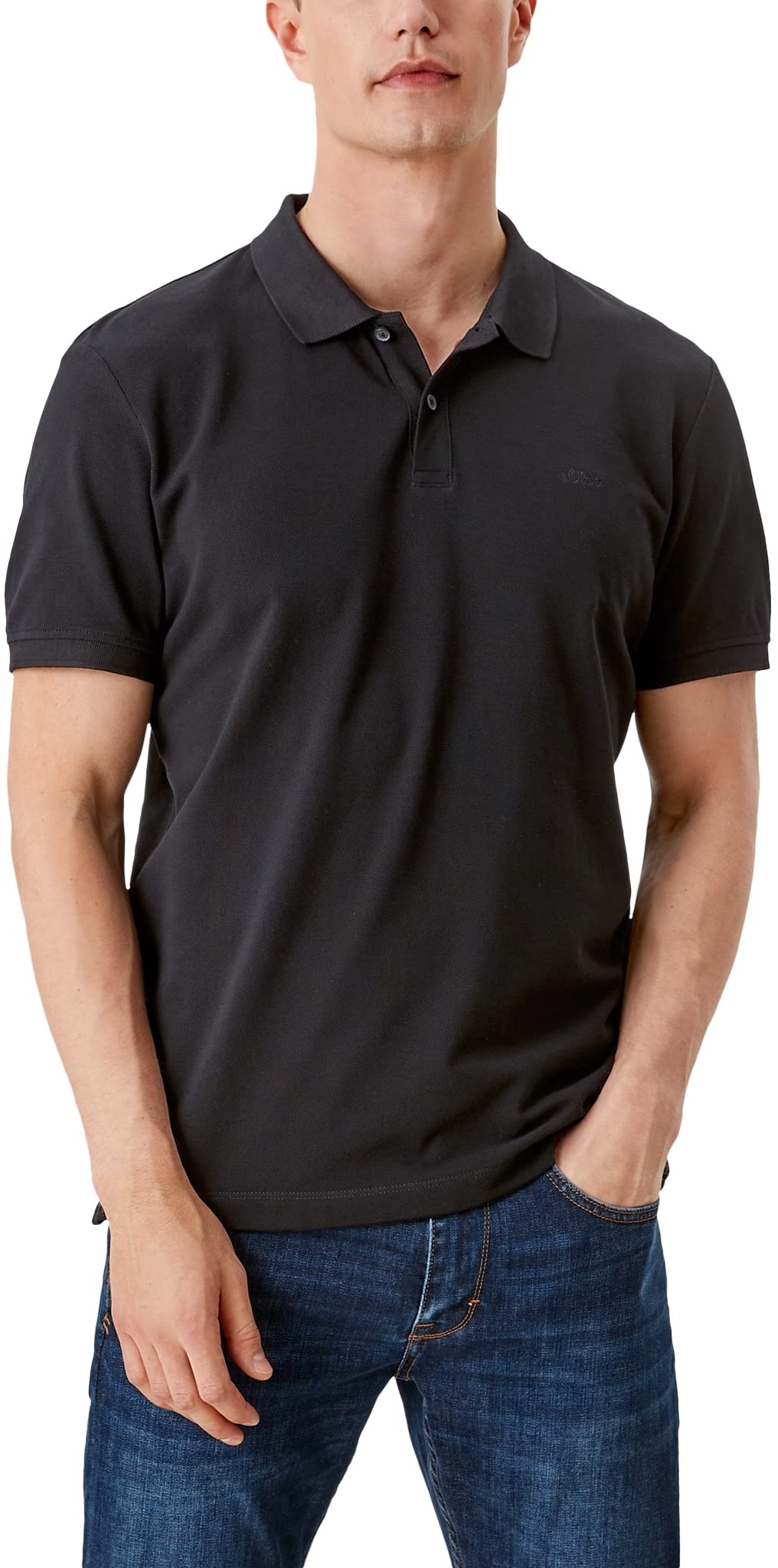 s.Oliver Herren Poloshirt Kurzarm Regular Fit Polohemd, Negro (Black 99A1), M