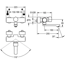 KWC F5 Wandbatterie Mischer Chrom