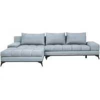 Carryhome Ecksofa, Türkis, Metall, Uni, 4-Sitzer, Füllung: Schaumstoff, Ottomane links, L-Form, 315x212 cm, Made in EU, Stoffauswahl, seitenverkehrt erhältlich, Wohnzimmer, Sofas & Couches, Wohnlandschaften, Ecksofas