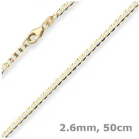 Schmuck Krone Goldkette 2,7mm Panzerkette weit aus 333 Gelbgold 50cm, Gold 333 goldfarben