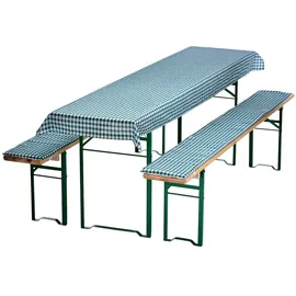 nyvi Bierbankauflagen Set 240 x 90 cm grün kariert 3-tlg.