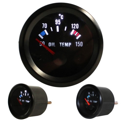 Zusatzinstrument, Youngtimer,Auto,Rallye, Oeltemperatur (50~150°C), schwarz, Ã52mm