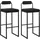 Woltu 2x Barhocker Mit Fußstütze, Hochstuhl Mit Rückenlehne, Samthocker Mit Polsterung, Polsterhocker Aus Metall, Ergonomischer Hocker, Schwarz