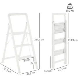 Homcom Trittleiter Klapptrittleiter 3 Stufen