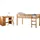 OTTO home Jugendzimmer-Set OTTO HOME "Alpi", beige (gebeizt, gewachst), Schlafzimmermöbel-Sets, Hochbett und Schreibtisch mit Stauraum, perfekt für kleine Räume