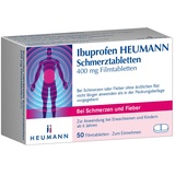 Ibuprofen HEUMANN Schmerztabletten 400 mg Filmtabletten: bei leichten, bis mäßig starken Schmerzen, fiebersenkende & entzündungshemmende Tabletten, 50 St