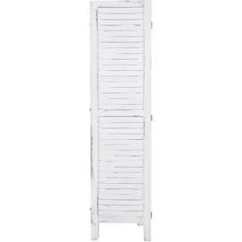 Mendler Paravent HWC-G30, Trennwand Sichtschutz Raumteiler, Shabby-Look 170x120cm ~ weiß