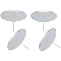 Spetebo 4er Set Kerzenpick mit Dorn - 7 cm / silber
