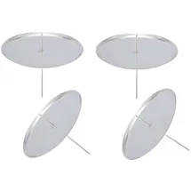 Spetebo 4er Set Kerzenpick mit Dorn - 7 cm / silber