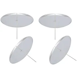 Spetebo 4er Set Kerzenpick mit Dorn - 7 cm / silber