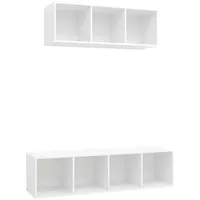 VidaXL 2-tlg. TV-Schrank-Set Weiß Holzwerkstoff