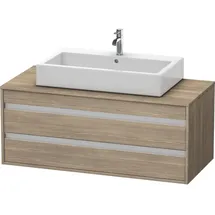 Duravit Ketho Waschtisch-Unterschrank KT665603535 120 x 42,6 x 55 cm, Eiche terra, für Aufsatzbecken mittig, 2 Schubkästen
