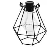 MARELIDA LED Solar Hängeleuchte eckig - Laterne - 3 warmweiße LED - H: 14,5cm - Dämmerungssensor - schwarz
