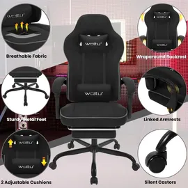 Woltu Gaming-Stuhl Schwarz