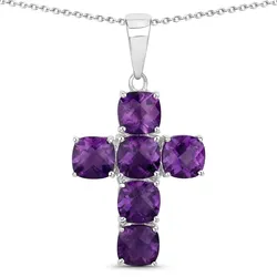 Rafaela Donata Kette Kreuz Sterling Silber Amethyst in Purple Damen 