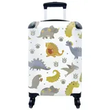 MuchoWow Handgepäckkoffer Dinosaurier - Kinder - Design - Jungen - Mädchen - Kinder, 4 Rollen, Reisetasche mit rollen, Handgepäck für Ferien, Trolley, Reisekoffer bunt