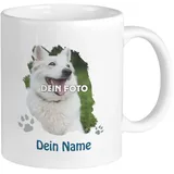 GRAZDesign Tasse Hund mit Foto, Fototasse mit eigenem Bild, Fotogeschenke Geschenk für Hundebesitzer, Kaffeebecher Hundemama & Hundepapa, Keramik 330ml