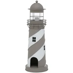 Kerzenlaterne Amrum Leuchtturm H.48 Ø.16 cm grau weiß Stückpreis