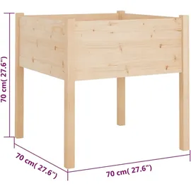vidaXL Pflanzkübel 70 x 70 x 70 cm Braun