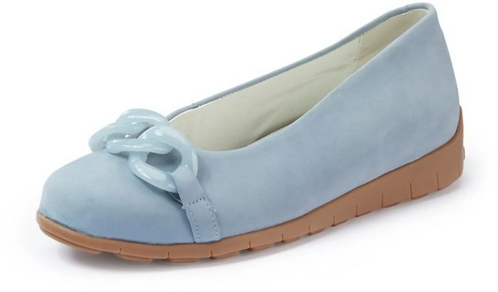 Les ballerines en cuir nubuck vachette  Waldläufer bleu