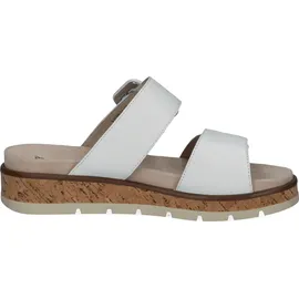 CAPRICE Damen Pantoletten aus Leder mit Schließe, Weiß (White Nappa), 39 EU