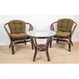 Rattani Rattanstuhl Rattansessel Rattangarnitur Rattangruppe Bahama dunkel