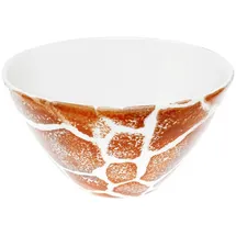 Lashuma Runde Servierschale Ø 16 cm, Dekoschüssel Braun weiß Motiv: Giraffe, Keramik Reisschale