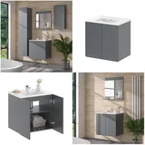 Vicco Waschbeckenunterschrank Izan hängend 61,8 x 57,8 x 44,8 cm Grau